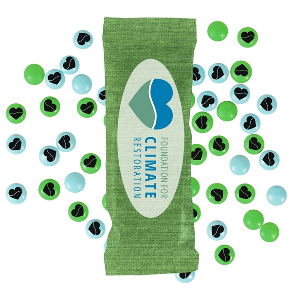 Full Color Tube DigiBags Filled with Chocolate Buttons Candy