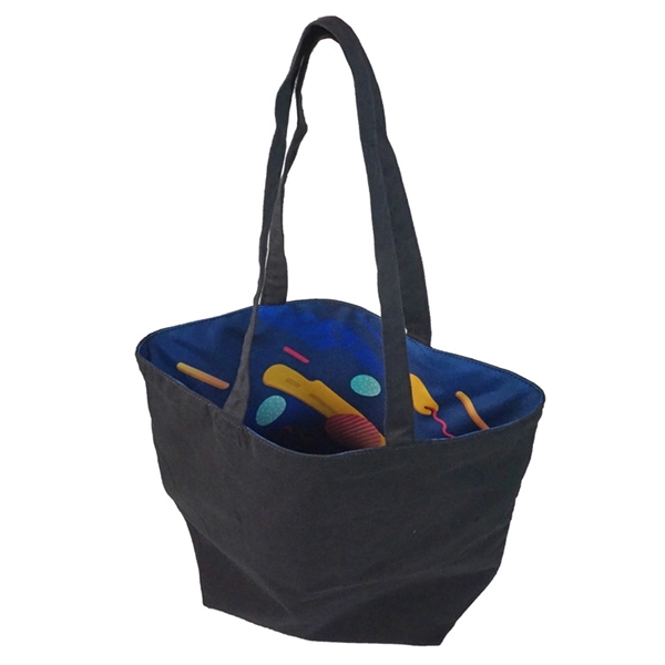 Reversible Colored Cotton Canvas Tote Bag - Reversible Colored Cotton Canvas Tote Bag - Image 9 of 21