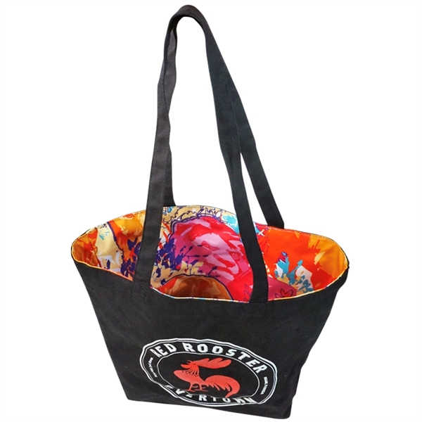 Reversible Colored Cotton Canvas Tote Bag - Reversible Colored Cotton Canvas Tote Bag - Image 1 of 21