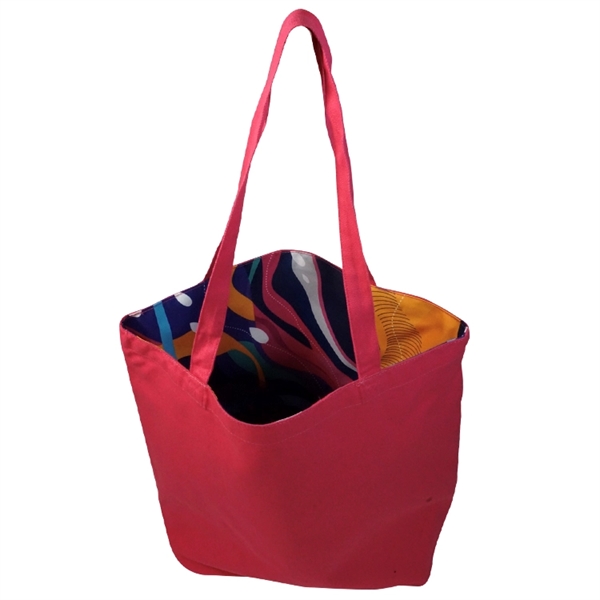 Reversible Colored Cotton Canvas Tote Bag - Reversible Colored Cotton Canvas Tote Bag - Image 18 of 21