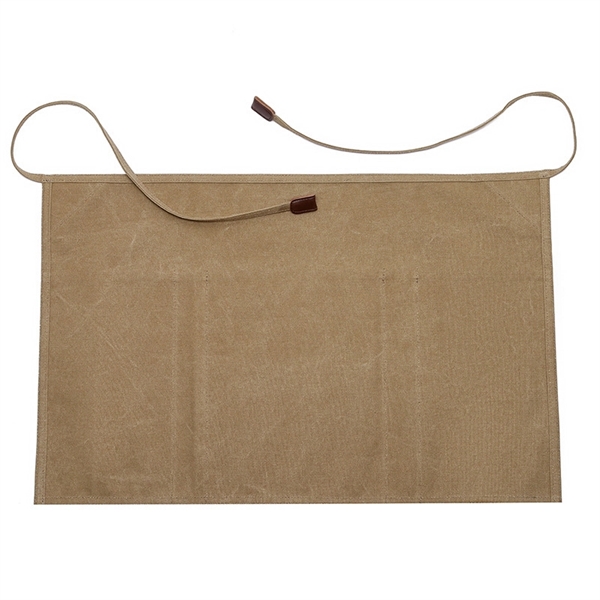Canvas Waist Apron Leather Pockets Work Tool - Canvas Waist Apron Leather Pockets Work Tool - Image 2 of 4