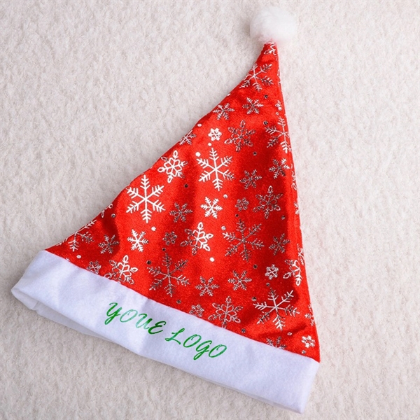 Adult & Children's Non-woven Santa Hat W/ Snowflake - Adult & Children's Non-woven Santa Hat W/ Snowflake - Image 1 of 1