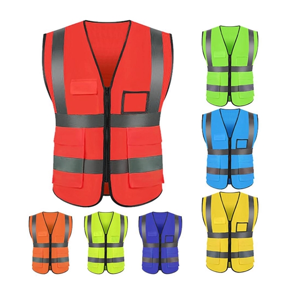 Reflective High Visibility Vest Safety Workwear - Reflective High Visibility Vest Safety Workwear - Image 0 of 2