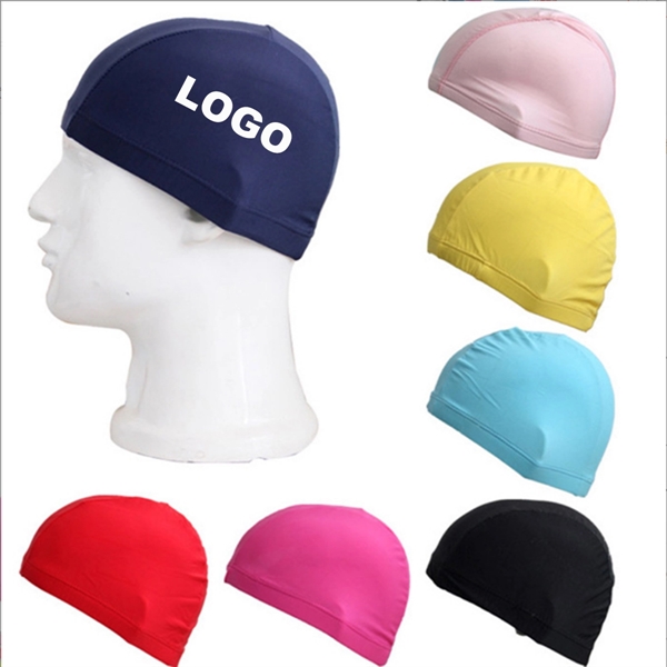 Polyester Swimming Cap /w Custom Imprint - Polyester Swimming Cap /w Custom Imprint - Image 0 of 1