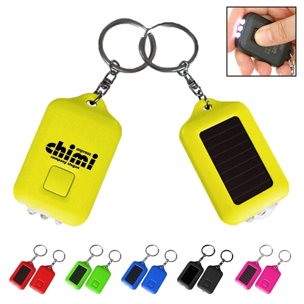 Solar Powered Led Flashlight Keychain - Solar Powered Led Flashlight Keychain - Image 0 of 4