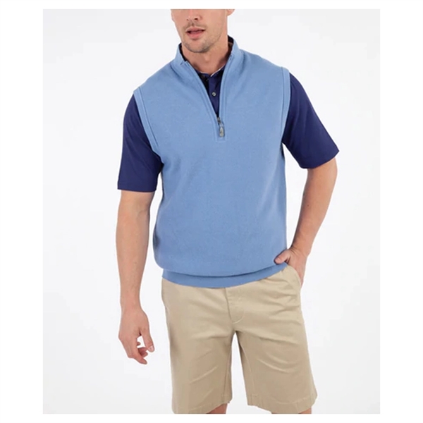 Bobby Jones Signature Merino Tuck Stitch 1/4-Zip Wind Vest - Bobby Jones Signature Merino Tuck Stitch 1/4-Zip Wind Vest - Image 0 of 5
