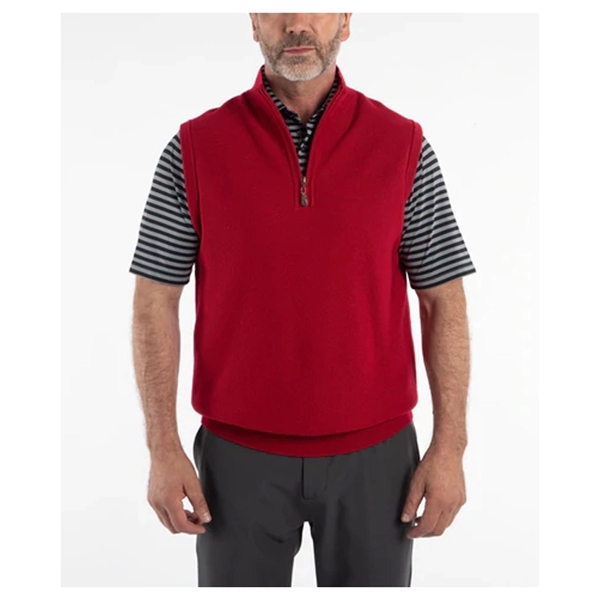 Bobby Jones Signature Merino Tuck Stitch 1/4-Zip Wind Vest - Bobby Jones Signature Merino Tuck Stitch 1/4-Zip Wind Vest - Image 3 of 5