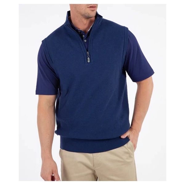 Bobby Jones Signature Merino Tuck Stitch 1/4-Zip Wind Vest - Bobby Jones Signature Merino Tuck Stitch 1/4-Zip Wind Vest - Image 5 of 5