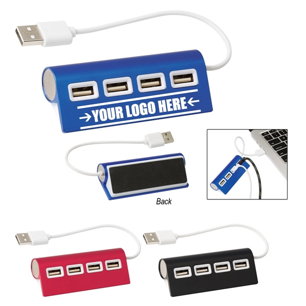 4-Port Aluminum Wave Usb Hub - 4-Port Aluminum Wave Usb Hub - Image 0 of 3