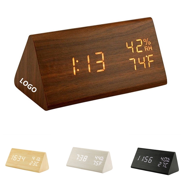 LED Wood Alarm Clock - LED Wood Alarm Clock - Image 0 of 4