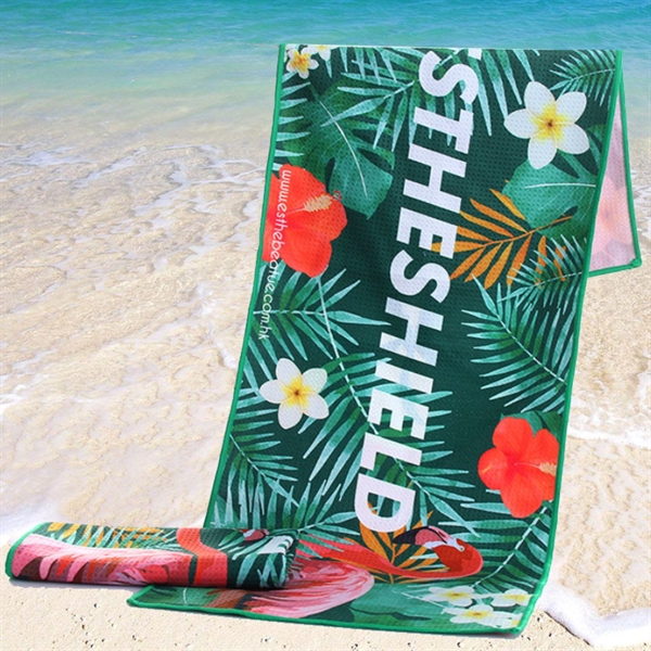 25"x 50" Sublimated Sand Proof Waffle Microfiber Beach Towel - 25"x 50" Sublimated Sand Proof Waffle Microfiber Beach Towel - Image 0 of 4