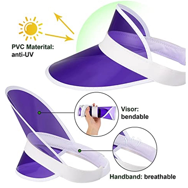 Unisex Sun Visors Plastic Cap - Unisex Sun Visors Plastic Cap - Image 3 of 5