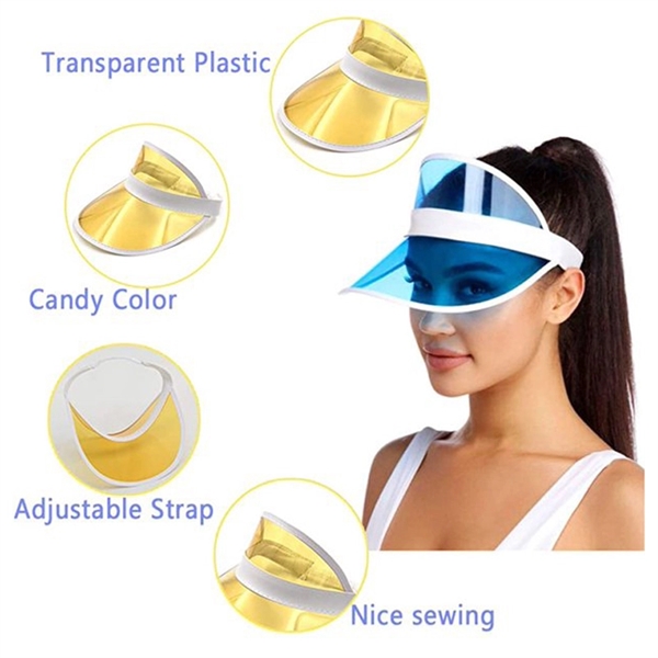 Unisex Sun Visors Plastic Cap - Unisex Sun Visors Plastic Cap - Image 4 of 5