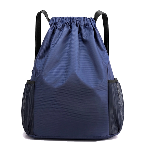Drawstring Backpack with Mesh Pockets - Drawstring Backpack with Mesh Pockets - Image 4 of 10