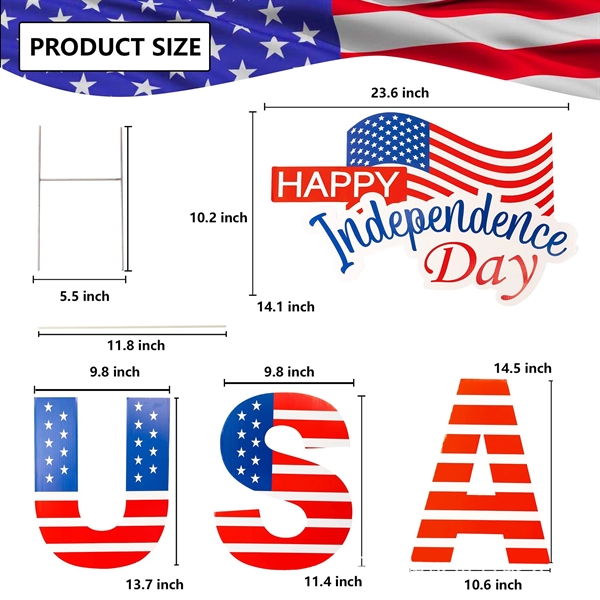 23.6"x14.1" Independence Day Yard Signs - 23.6"x14.1" Independence Day Yard Signs - Image 2 of 4