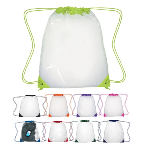Promotional PVC Drawstring Backpack - Promotional PVC Drawstring Backpack - Image 0 of 2