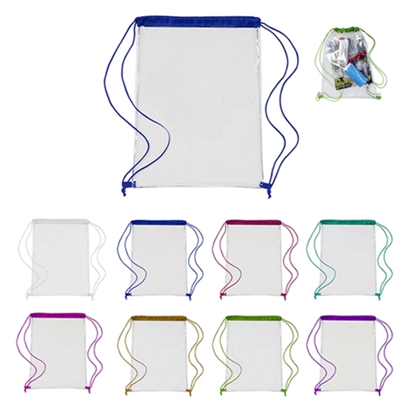 Promotional PVC Drawstring Backpack - Promotional PVC Drawstring Backpack - Image 1 of 2