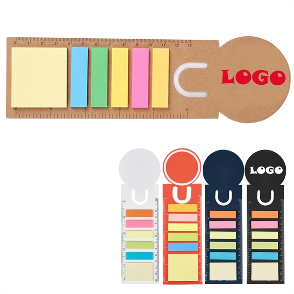 Ruler Printed 5-color Sticky Notes and Flags Booklet - Ruler Printed 5-color Sticky Notes and Flags Booklet - Image 0 of 1