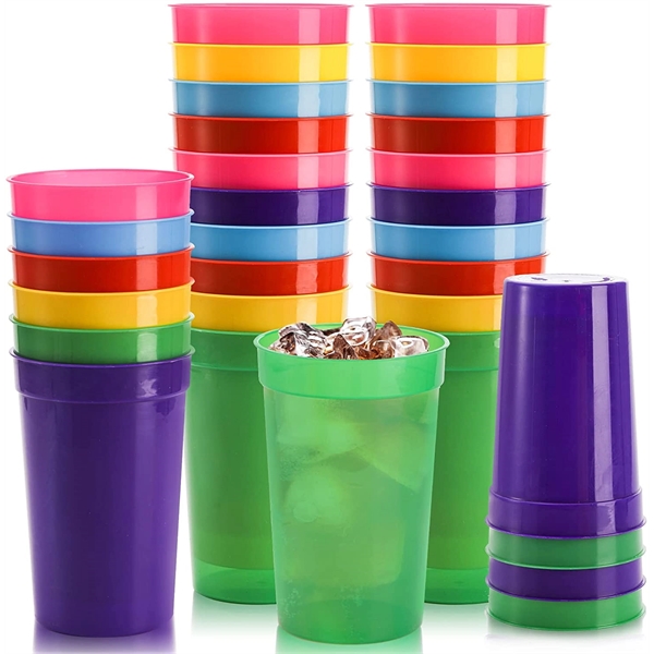 16oz Reusable PP Plastic Party Stadium Cups with Lids - 16oz Reusable PP Plastic Party Stadium Cups with Lids - Image 1 of 3