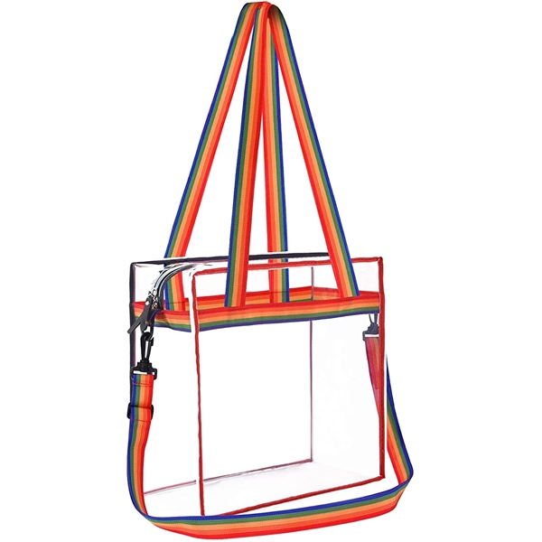 Clear Tote Bag with Zipper Closure Crossbody Messenger Shoul - Clear Tote Bag with Zipper Closure Crossbody Messenger Shoul - Image 3 of 3