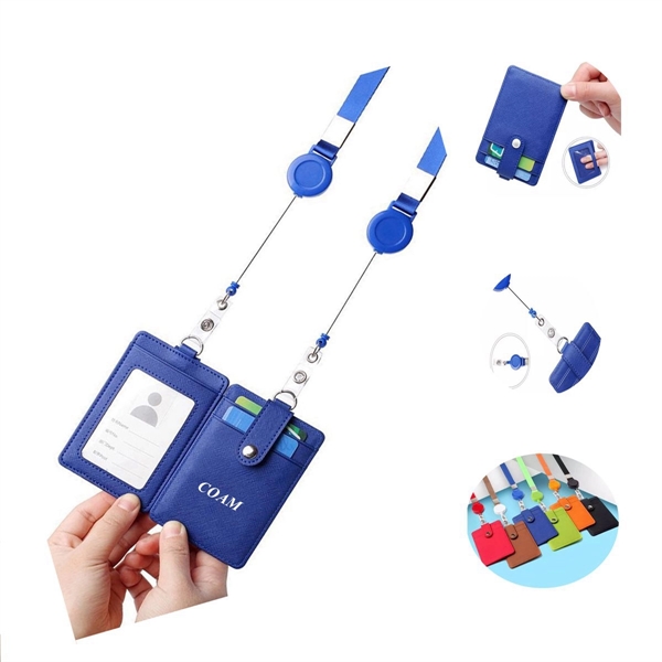 Work Badge Card Cover With Retractable Lanyard - Work Badge Card Cover With Retractable Lanyard - Image 0 of 3