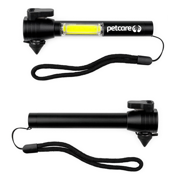 Aluminum Auto Safety Tool & COB Flashlight - Aluminum Auto Safety Tool & COB Flashlight - Image 0 of 8