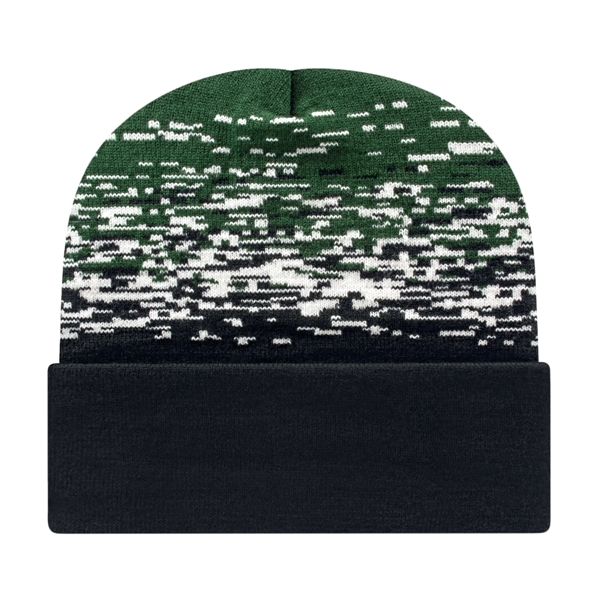 Cap America® 12" Static Pattern Knit Beanie - Cap America® 12" Static Pattern Knit Beanie - Image 1 of 15