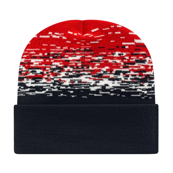 Cap America® 12" Static Pattern Knit Beanie - Cap America® 12" Static Pattern Knit Beanie - Image 4 of 15