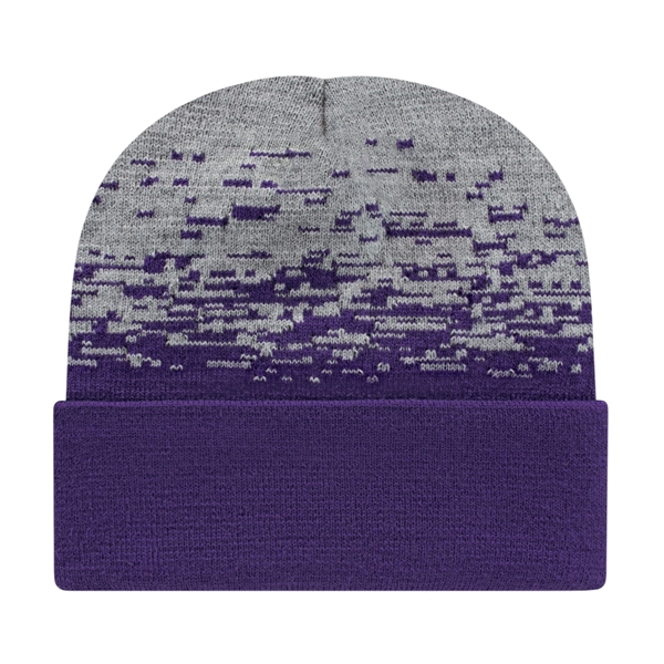 Cap America® 12" Static Pattern Knit Beanie - Cap America® 12" Static Pattern Knit Beanie - Image 9 of 15