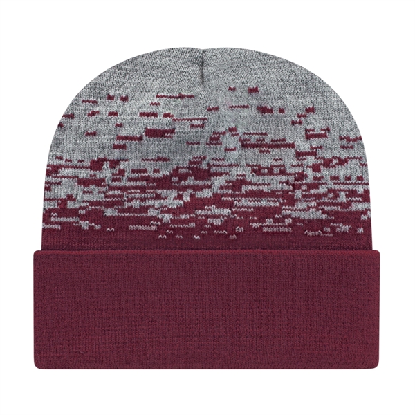 Cap America® 12" Static Pattern Knit Beanie - Cap America® 12" Static Pattern Knit Beanie - Image 10 of 15