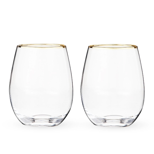 Gilded Stemless Wine Glass Set by Twine - Gilded Stemless Wine Glass Set by Twine - Image 1 of 3