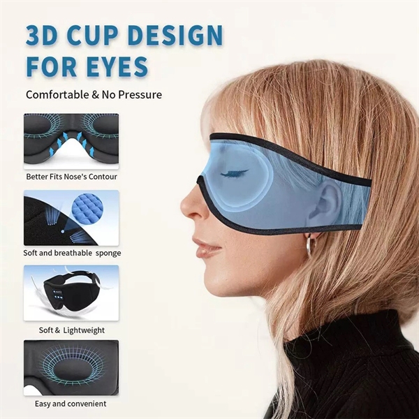 Bluetooth Wireless 3D Eye Mask - Bluetooth Wireless 3D Eye Mask - Image 6 of 6