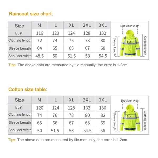 Safety Raincoat With Down Waterproof Reflective - Safety Raincoat With Down Waterproof Reflective - Image 2 of 7