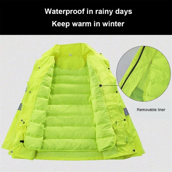 Safety Raincoat With Down Waterproof Reflective - Safety Raincoat With Down Waterproof Reflective - Image 7 of 7