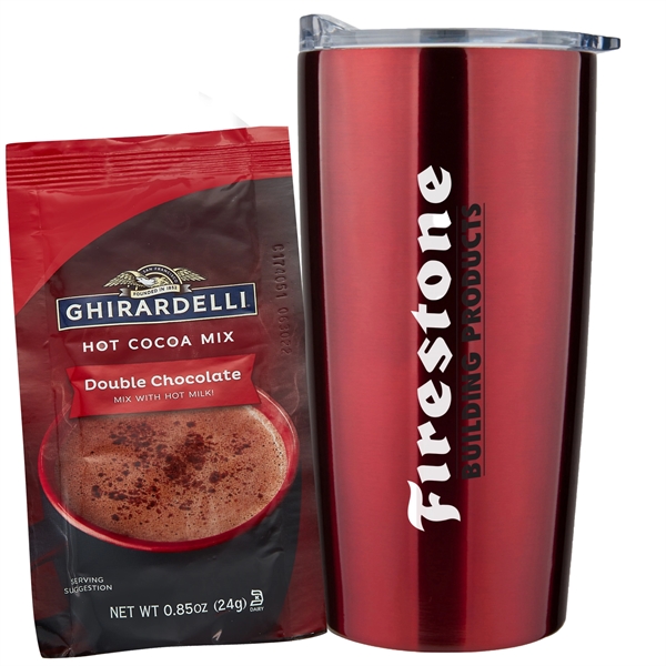 20 oz stainless steel straight tumbler with Hot Chocolate - 20 oz stainless steel straight tumbler with Hot Chocolate - Image 2 of 5