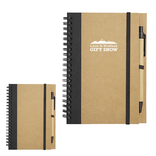 Eco-Inspired Spiral Notebook With Pen - Eco-Inspired Spiral Notebook With Pen - Image 0 of 1