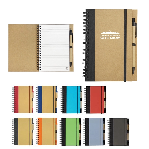 Eco-Inspired Spiral Notebook With Pen - Eco-Inspired Spiral Notebook With Pen - Image 1 of 1