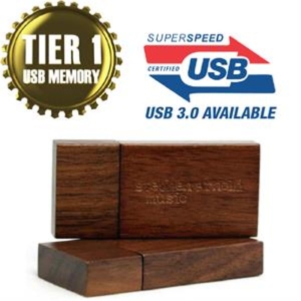 Rectangular Wooden USB Flash Drives with Magnetic Closure - Rectangular Wooden USB Flash Drives with Magnetic Closure - Image 1 of 12