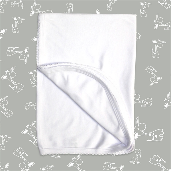 Baby Receiving Blanket w/Scallop Trim - Laughing Giraffe® - Baby Receiving Blanket w/Scallop Trim - Laughing Giraffe® - Image 0 of 1