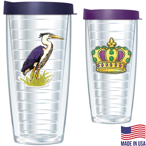 Made in USA 24 oz BPA free Tumbler w/ Stitched Emblem Patch