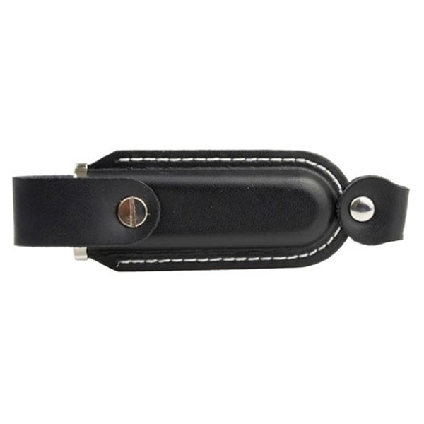 Leather USB Drive with Snap fastener and keyloop - Leather USB Drive with Snap fastener and keyloop - Image 3 of 8