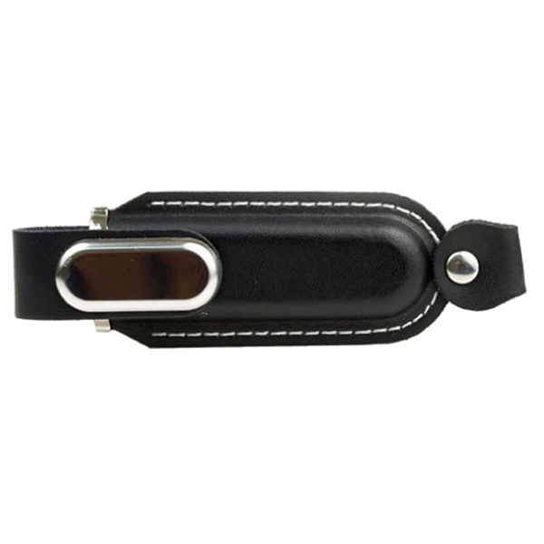 Leather USB Drive with Snap fastener and keyloop - Leather USB Drive with Snap fastener and keyloop - Image 6 of 8