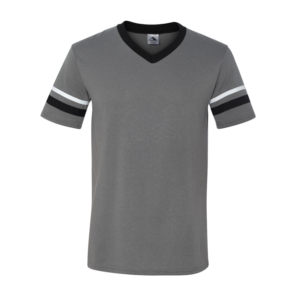 Augusta Sportswear Youth V-Neck Jersey with Striped Sleeves - Augusta Sportswear Youth V-Neck Jersey with Striped Sleeves - Image 71 of 73
