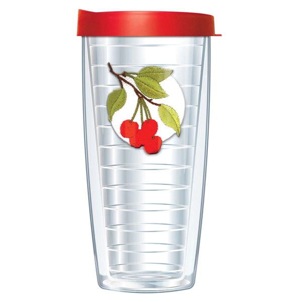 Made in USA 16 oz BPA free Tumbler w/ Stitched Emblem Patch - Made in USA 16 oz BPA free Tumbler w/ Stitched Emblem Patch - Image 7 of 9