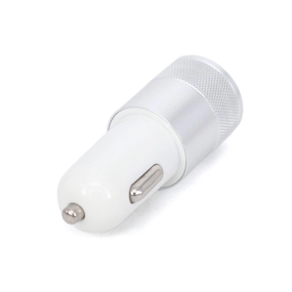 Dual Port 2.1 Amp Car Charger with Aluminum Collar
