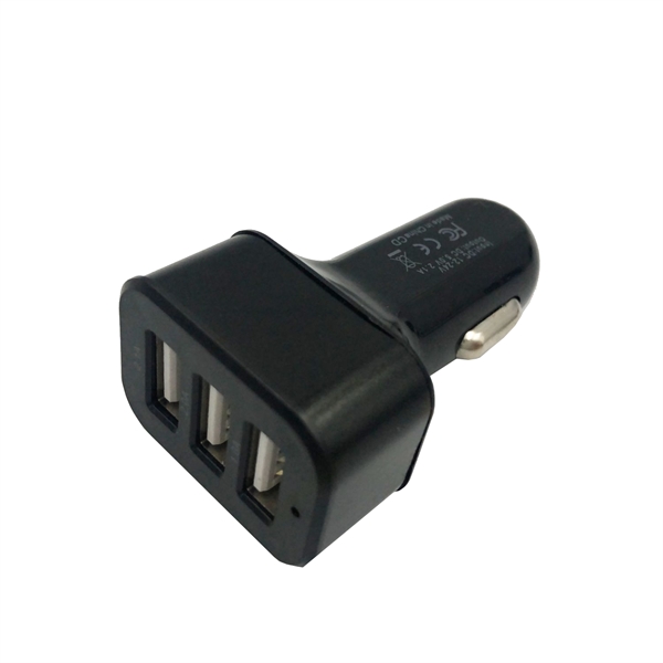 3-port USB car charger 2.1 Amp fast charging cable - 3-port USB car charger 2.1 Amp fast charging cable - Image 2 of 9