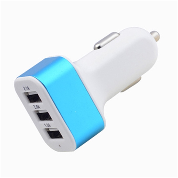 3-port USB car charger 2.1 Amp fast charging cable - 3-port USB car charger 2.1 Amp fast charging cable - Image 3 of 9