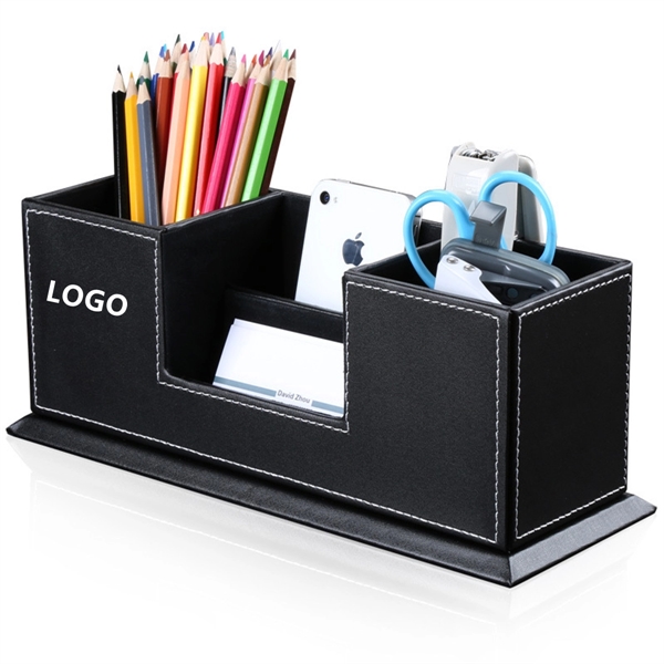 PU Leather Desk Organizer - PU Leather Desk Organizer - Image 1 of 4