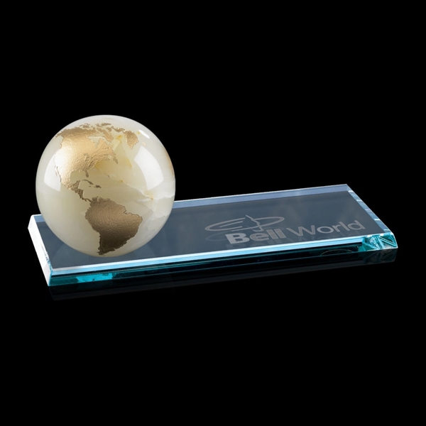 Marble Globe on Starfire Base - White - Marble Globe on Starfire Base - White - Image 0 of 0
