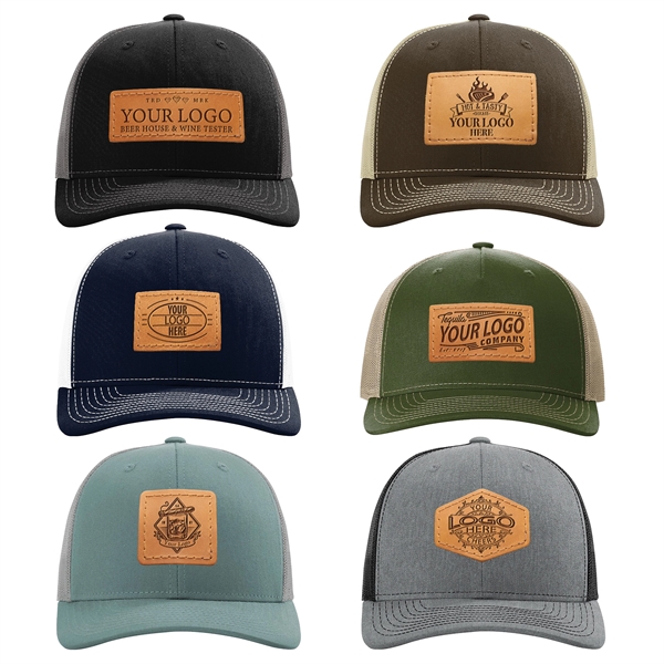 Leather Patch Hats -7 Panel Richardson 168 - Leather Patch Hats -7 Panel Richardson 168 - Image 0 of 13